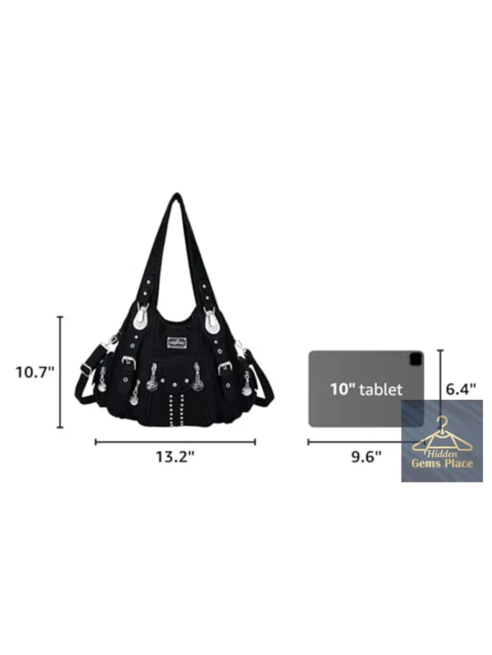 Soft PU Leather Large Hobo Shoulder Bag with Multiple Pockets